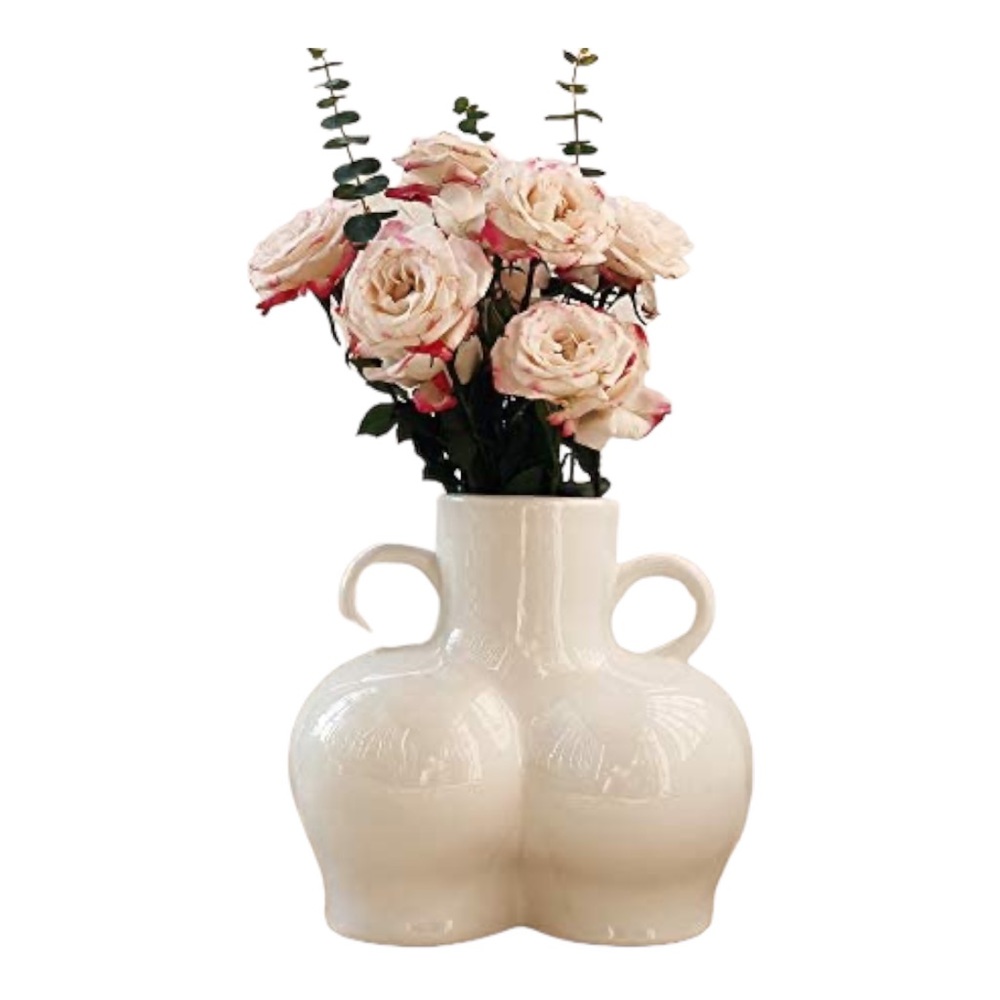 White Gloss Female Form Ceramic Vase Body Art